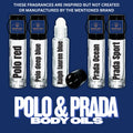 Polo and Prada’s type top 5 body oils travel size